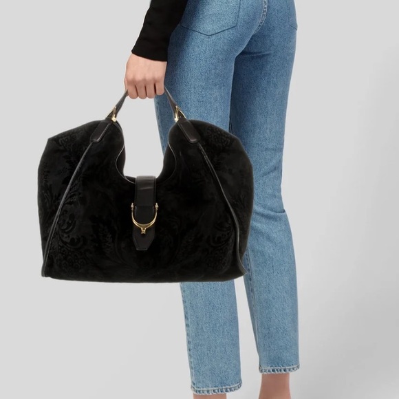 GUCCI Suede Stirrup Bag Authentic - Picture 7 of 10